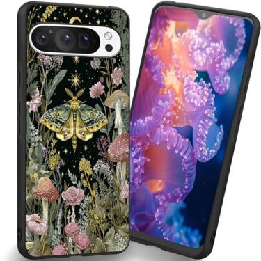 Imagem de RUUHLJLET Projetada para Google Pixel 10 Pro XL de 6,8 polegadas, capa fosca macia oferece proteção total (noite estrelada de cogumelo mariposa)