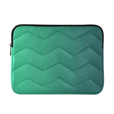Imagem de Bolsa para laptop fina e leve gradiente verde, capa de transporte durável para tablet de viagem para trabalho, bolsa para laptop para mulheres, de 13 a 14 polegadas