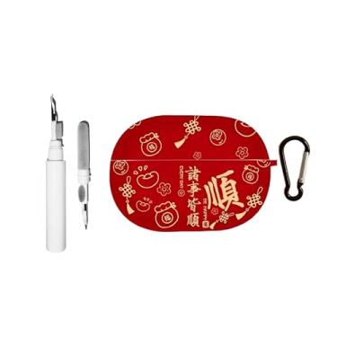 Imagem de [3 em 1] Capa fofa SKPY compatível com SHOKZ OpenDots ONE com chaveiro e kit de limpeza, capa protetora à prova de choque IMD macia com design Lucky Bless Pray para mulheres e homens