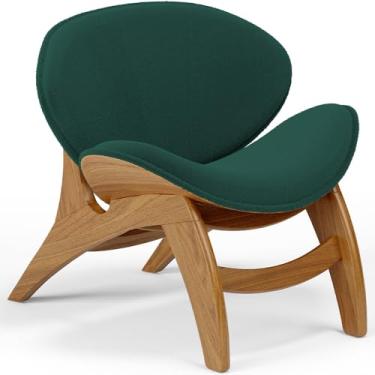 Imagem de Poltrona Decorativa Orgânica Sala Living Kadosh L02 Bouclê Verde - Lyam Decor