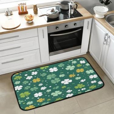 Imagem de Tapete de cozinha para o dia de São Patrício, antiderrapante, lavável, tapete macio absorvente, tapetes de boas-vindas para interior, entrada, piso, pia, banheiro, lavanderia, decoração de festival de