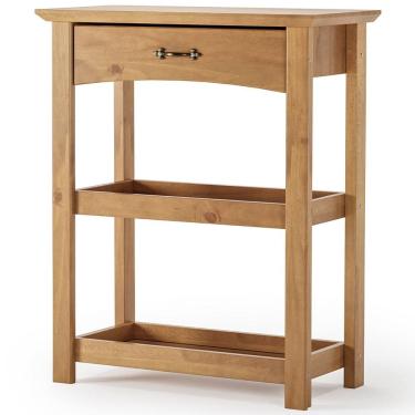 Imagem de Aparador Rústico Para Sala Madeira Maciça 1 Gaveta Lira M06 Carvalho Fosco - Lyam Decor