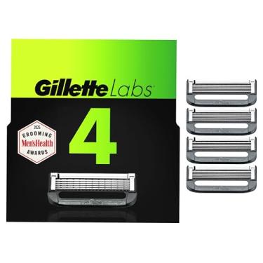 Imagem de Gillette Labs — Recargas de lâmina de barbear masculinas compatíveis com lâminas Gillette Labs – 4 cartuchos com barra esfoliante