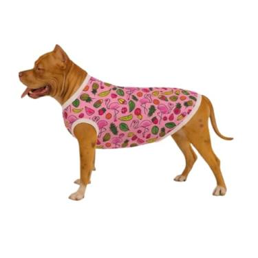 Imagem de Roupa Cachorro Grande Unissex DRY Fit UV Estampa de Flamingos (G1-14 a 19,9Kg)