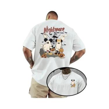 Imagem de Camiseta Masculina E Feminina Da Disney Halloween Mickey Mouse Com Est