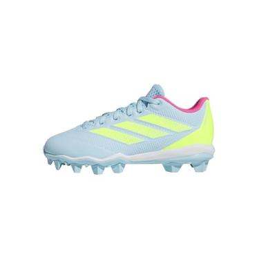 Imagem de adidas Tênis de beisebol unissex infantil Adizero Impact 2.0 moldado, Azul Bliss, limão lúcido/rosa lúcido, 10 Toddler