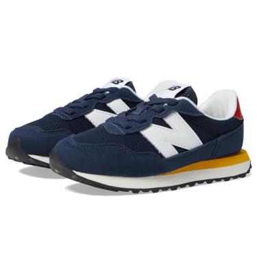 Imagem de New Balance Tênis infantil 237 V1 Bungee, Nb azul marinho/ouro universitário, 28 BR
