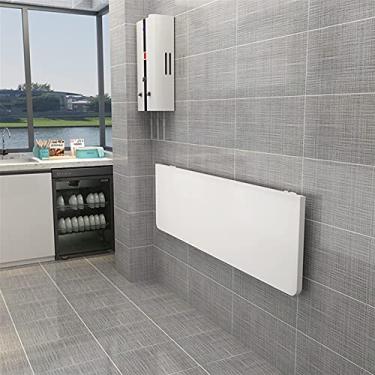 Imagem de Mesa de parede dobrável montada na parede para cozinha, mesa de bar de café da manhã, mesa de jantar de folhas com espaço pequeno, mesa de trabalho para escritório em casa, garagem, jardim, lavanderia