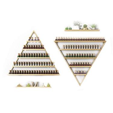 Imagem de Prateleira de metal para esmalte de parede, prateleira de esmalte de metal, 5 camadas, prateleira de exibição de óleo essencial, loja de salão de unhas, ferro para pendurar na parede, triângulo