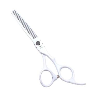 Imagem de Tesoura Profissional De Cabeleireiro Vermelha 55cm 6cm Para Desbaste E