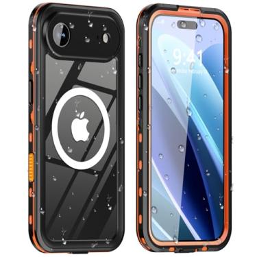 Imagem de LOVE BEIDI Capa para iPhone Air à prova d'água | Capa de telefone à prova de choque à prova de poeira com protetor de tela - laranja