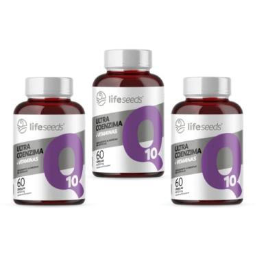 Imagem de Ultra Coenzima Q10 + Vitaminas A, B1, B2, B3, B9, B12, C, E, Selênio e Zinco - 3 Potes - 180 Cápsulas (6 Meses)
