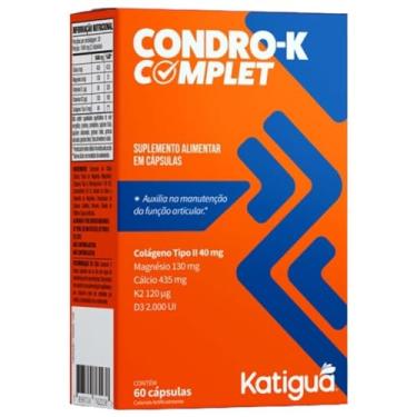 Imagem de Katiguá, Condro-K Complet, Com Colágeno Tipo II + Magnésio, Cárcio, K2 e D3, Sem sabor, 60 Cápsulas rígida • 30 doses, Laranja