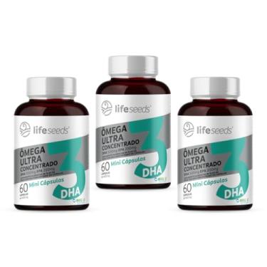 Imagem de Ômega 3 Mini Cápsulas - Ultra Concentrado DHA 500mg EPA 200mg - Certificação Internacional MEG-3 – 3 Potes - 180 Cápsulas