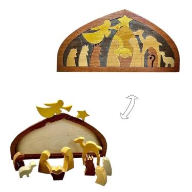 Imagem de Quebra-cabeça de Madeira Páscoa O Nascimento Jesus Decoração Interiores Residencial Mesa Interessante para resistente Cristã Desenvolvimento Criativid