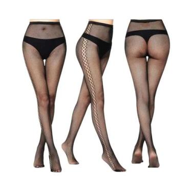 Imagem de Meias-calças Femininas Sensuais De Malha Transparente Com Estampas Gót