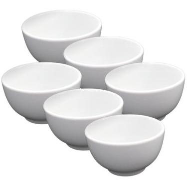 Imagem de Kit 6 Cumbuca Tigela 500 ml Porcelana Branca para Feijoada Açaí Sobrem