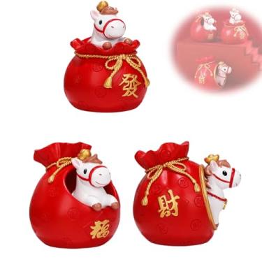 Imagem de Horse Statue Decorative Jar, Cute Pony Design Figurines With Storage Bag, Mini Resin Animal Shape Home Desk Decoration & Car Ornament, Ideal New Year Gift (All)
