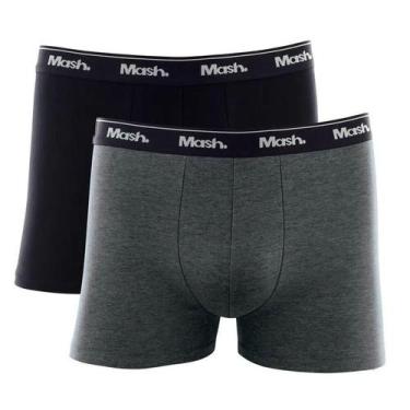 Imagem de Kit 2 Cuecas Boxer Preto/Mescla Mash 110.18 Plus Size, Mescla, XXGG