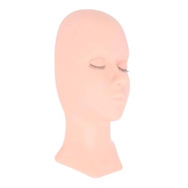 Imagem de Dioche Cabeça de Manequim de Silicone Removível para Pálpebras, Cabeça de Manequim para Prática de Maquiagem Multiuso para Treinamento de Extensões de Cílios e Salão de Beleza