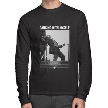 Imagem de Camiseta Algodão Dancing with myself Manga Longa - Foca na Moda, Preto