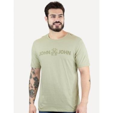 Imagem de Camiseta John John Masculina JJ Basic Logo Rusty Verde Claro-Masculino