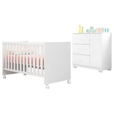Imagem de Berço Americano Mini Cama Doce Sonho 100 com Cômoda Infantil Duda Bran