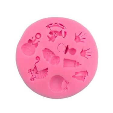 Imagem de Molde de fondant de silicone para pegada de garrafa de cavalo para decoração de bolos, resina, artesanato faça você mesmo, rosa