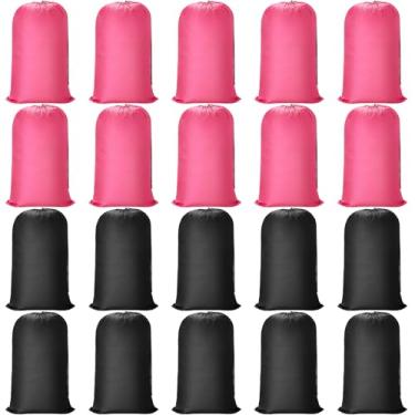 Imagem de Nuogo 20 peças de saco de lavanderia lavável para viagem com fecho de cordão grande resistente para barraca de acampamento, cobertores de roupas sujas, armazenamento de tecido, vários usos (preto