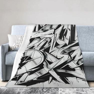 Imagem de Cobertor grande ultramacio com estampa de grafite, perfeito para cama, sofá e viagens, manta de flanela aconchegante e quente