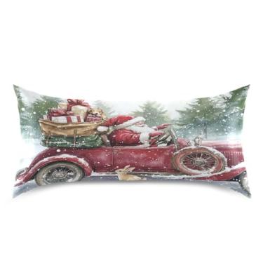 Imagem de Blueangle Fronha de cetim de carro vermelho vintage para cabelo e pele, fronha de seda, tamanho king (50,8 x 101,6 cm) - fronhas de cetim com fecho de envelope (948)