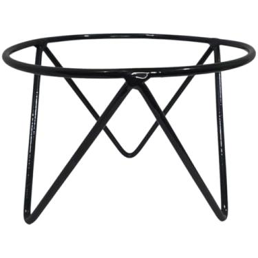 Imagem de Suporte De Vaso Tripé De Ferro Preto Para Organizar Jardim 15 Cm De Altura D25 Plantas