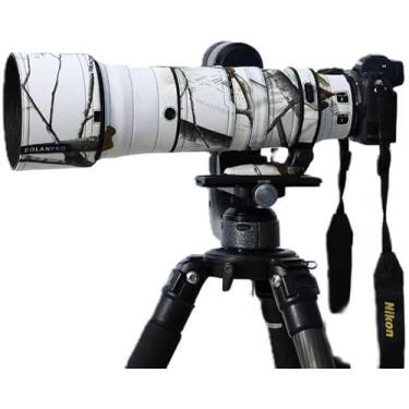 Imagem de Rolanpro Capa de camuflagem à prova d'água para Nikon Z 180-600 mm F/5.6-6.3 VR capa de proteção contra chuva - #21 Snow Camo impermeável