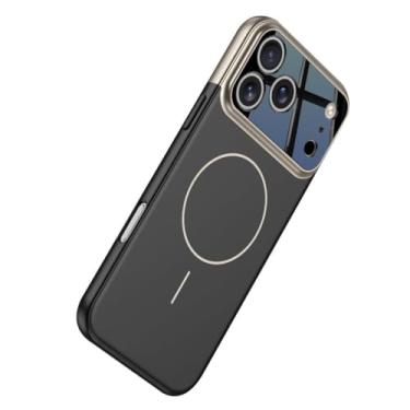 Imagem de Capa magnética para iPhone 17 Pro/17 Pro Max, proteção completa da lente, capa fina, instalação magnética à prova de queda, capa de PC anti-queda (cinza, 17 Pro)