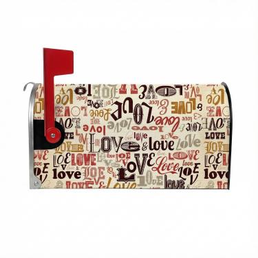 Imagem de Capas de caixa de correio para o dia dos namorados, tamanho padrão magnético, 53 x 45 cm, diferentes fontes de amor, capa de caixa de correio à prova d'água para decoração de jardim e quintal