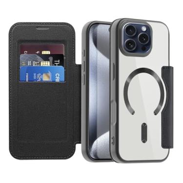 Imagem de Asuwish Capa de telefone para iPhone 15 Pro 6,1 polegadas capa carteira magnética com protetor de tela de vidro temperado flip porta-cartão de crédito bloqueio RFID acessórios para celular i Phone15