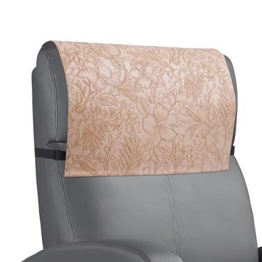 Imagem de Haecsfl Protetor de encosto de cabeça reclinável, impermeável, antiderrapante, capa de encosto de cabeça reclinável de couro para sofá, móveis, sala de estar, cadeira de escritório (1 damasco