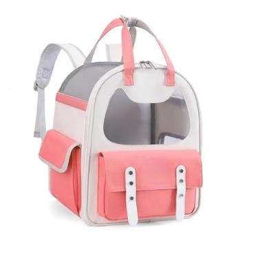 Imagem de Mochila Transporte Pet: Viagem, Avião – Bolsa para Cães e Gatos Pequenos (Até 6kg) – Segura e Espaçosa(ROSA)