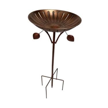 Imagem de MFMEXUL Alimentador de Pássaros Espaçoso em Metal com Base Estável de 5 Pontos, Ideal para Jardim, área Externa, Pátio E para Crianças.