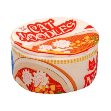 Imagem de Dualoai Cama de gato ramen formato de macarrão instantâneo casa de gato sofá cama para cães pequenos, médios e grandes, Grande