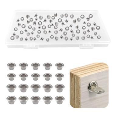 Imagem de UFURMATE 300 peças de tampas de pino de prateleira niqueladas com furo pinos de prateleira resistentes ilhós de reforço para estante de livros, armário, suporte de prateleiras de armário (5 mm e 7 mm)