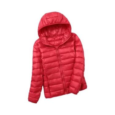 Imagem de Jaqueta De Pluma Com Capuz Para Mulheres plus Size, Leve E Quente, Cas