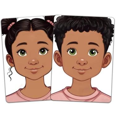 Imagem de DELORIGIN 2 peças de quadro de prática de pintura facial tamanho A4 reutilizáveis quadros de prática de pintura de maquiagem de palco ferramenta de exercícios faciais, suprimentos de pintura facial