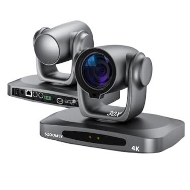Imagem de Câmera PTZ 4K 30X Zoom Óptico AI Rastreamento Automático - Câmera de Conferência Profissional com HDMI/3G-SDI/USB/POE IP Streaming para Culto na Igreja, Educação, YouTube Live, Facebook Streaming e
