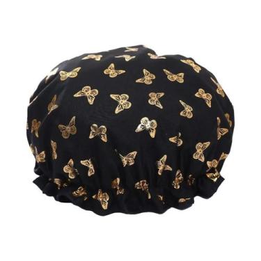 Imagem de Touca De Banho Dupla Em Algodão Terylene Impermeável Com Estampa Doura