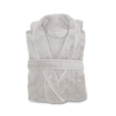 Imagem de Roupão de Banho Unissex Flanelado Microfibra – Aveludado Felpudo P/G/GG, Ideal para Casa, Relaxamento e Dias Frios (Rosa,GG)