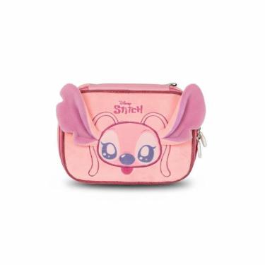 Imagem de Estojo Box Escolar Juvenil Pelúcia Stitch Rosa - Luxcel