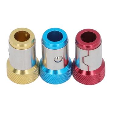 Imagem de KIMISS 12PCS Parafuso Magnético Anéis Suporte Knurling de Liga de Alumínio para Bits de Chave de Fenda Sextavada - Vermelho, Amarelo, Azul | Porta-bits de Sucção Eficiente