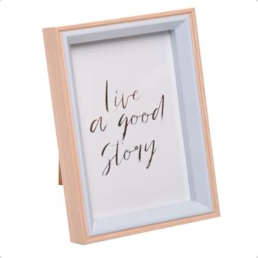 Imagem de Porta Retrato Decorativo de MDF 10x15cm com Vidro (Azul)