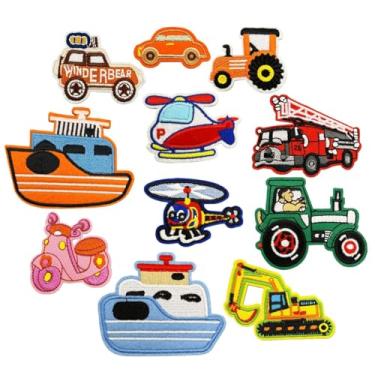 Imagem de 11 peças de adesivos bordados para veículos de engenharia, para meninos, crianças, calças, roupas, chapéus, jeans, jaquetas, bolsas, mochilas, vestidos, roupas artesanais